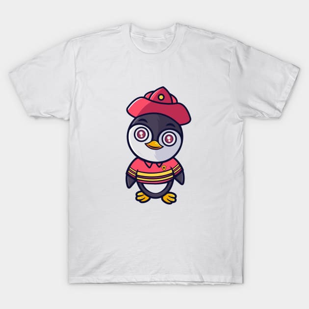 Little Penguin Firefighter T-Shirt by onama.std